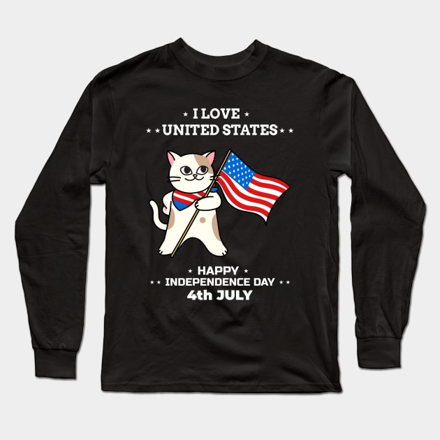 4th July USA Independence Day Long Sleeve T-Shirt by MONMON-75